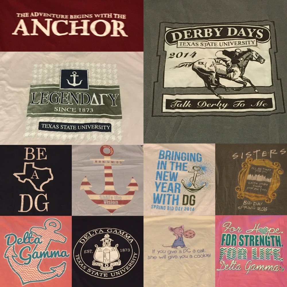 Box of Delta Gamma Sorority Shirts in M-XL